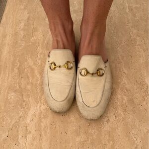 Classic GUCCI horsebit slides - Cream & Gold Buckle